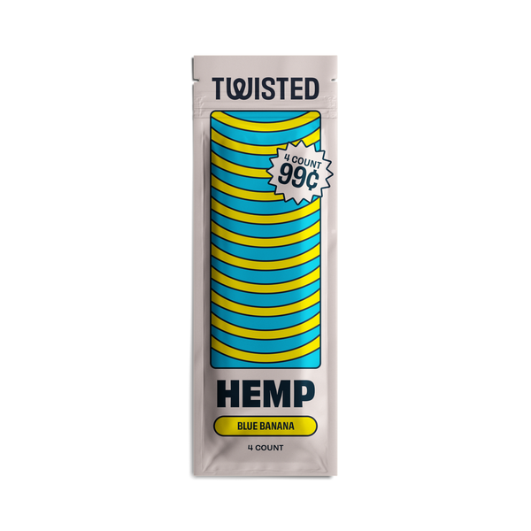 Twisted Hemp wraps Hemp Blu Banana 4/ 99 oz 15 Per 4 Pack