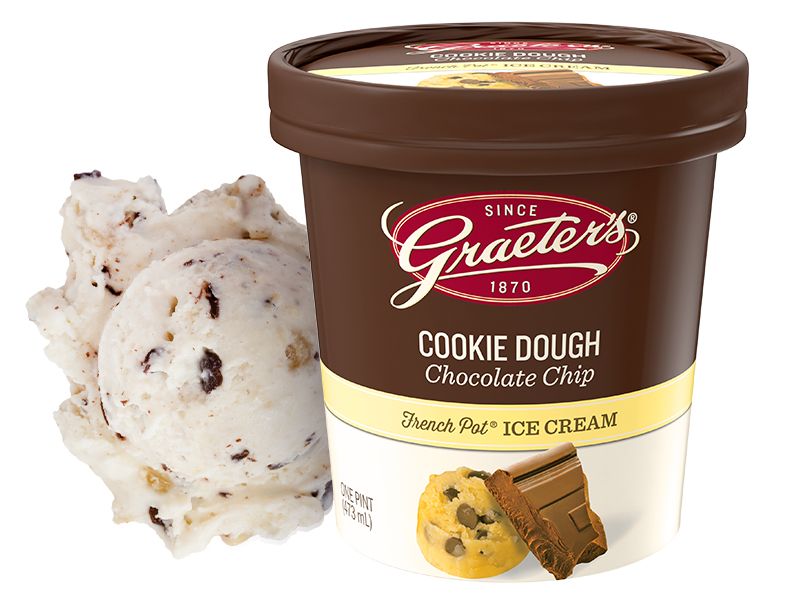 Graeter's Cookie Dough Chocolate Ice Cream 16 oz 8-Pack Wholesale