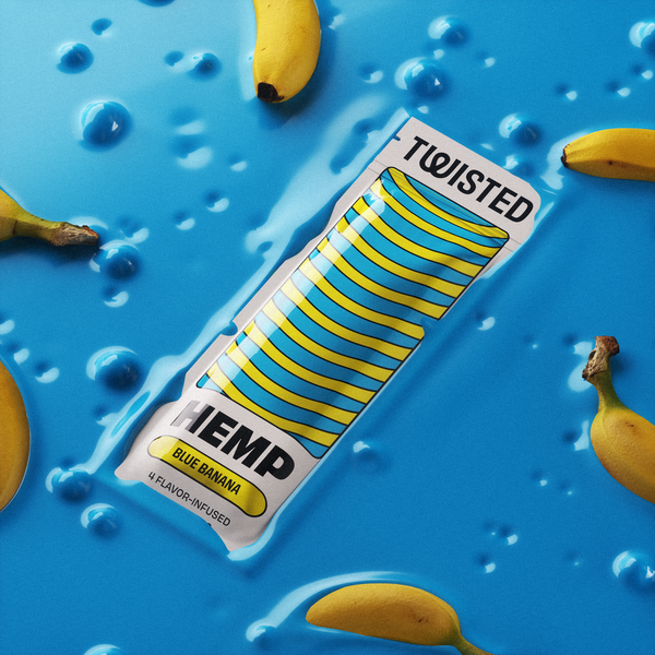 Twisted Hemp wraps Hemp Blu Banana 4/ 99 oz 15 Per 4 Pack