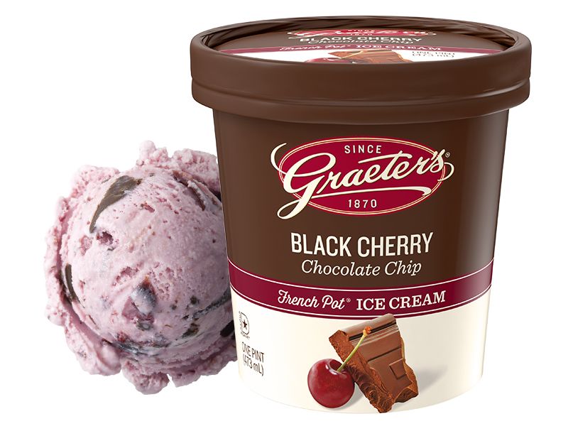 Graeters, Black Cherry Chocolate Chip Ice Cream, 16 Fl Oz