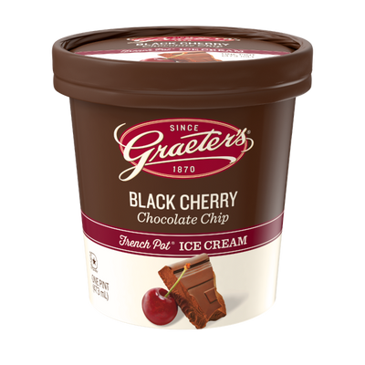 Graeters, Black Cherry Chocolate Chip Ice Cream, 16 Fl Oz