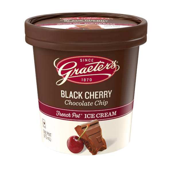 Graeters, Black Cherry Chocolate Chip Ice Cream, 16 Fl Oz