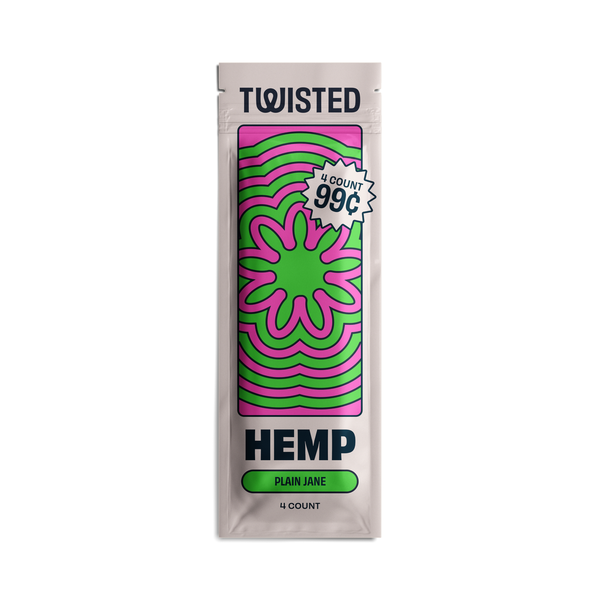 Twisted Hemp Wraps Plain Jane 4/ 99 4 Wraps per Pouch Pack of 15