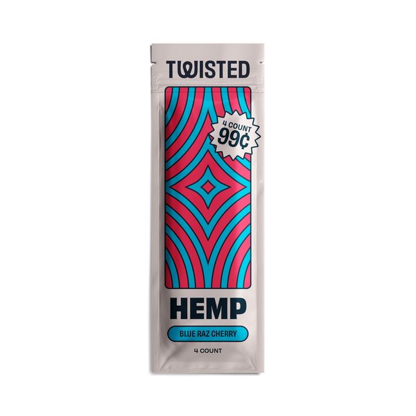Twisted Hemp Wraps Hemp Blue Rasp 4/ 99 oz 15 Per 4 Pack