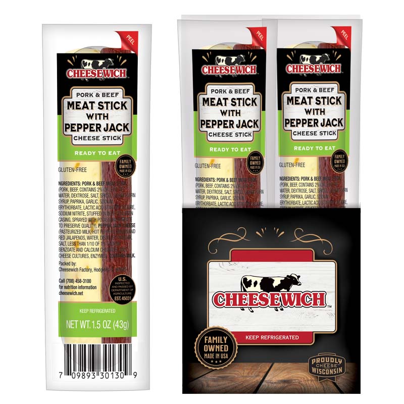 Cheesewich & Pepper Jack Cheese Meat Sticks Boxes 1.5 oz