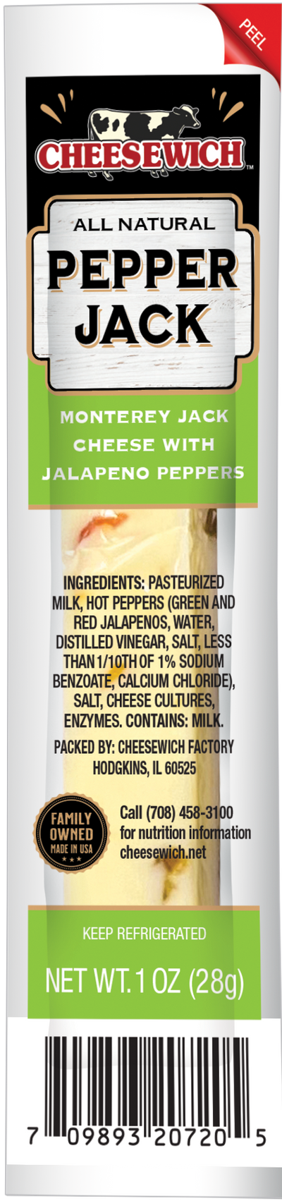 Cheesewich Pepper Jack Cheese Stick Boxes 1 oz 24ct