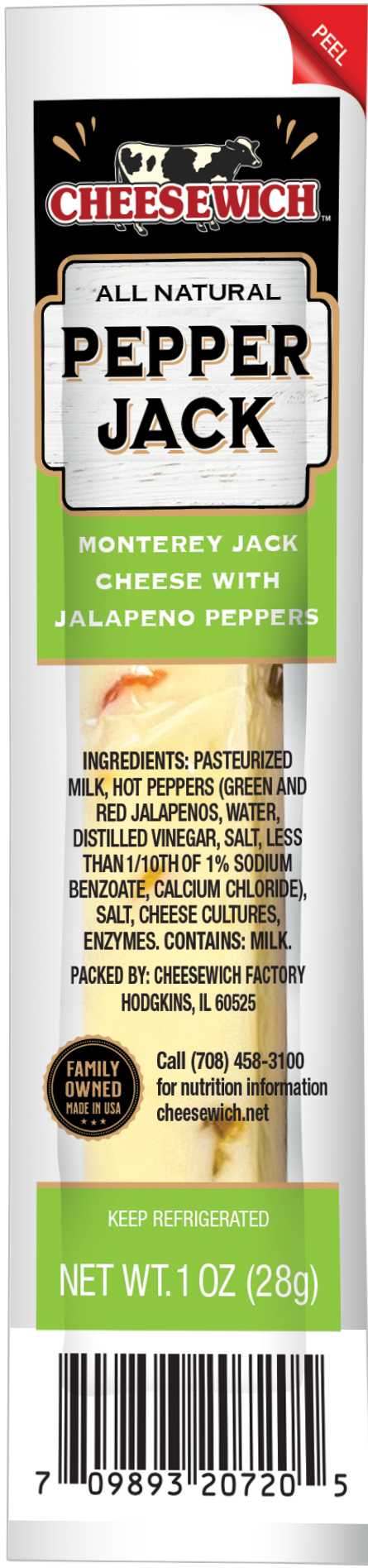 Cheesewich Pepper Jack Cheese Stick Boxes 1 oz 24ct