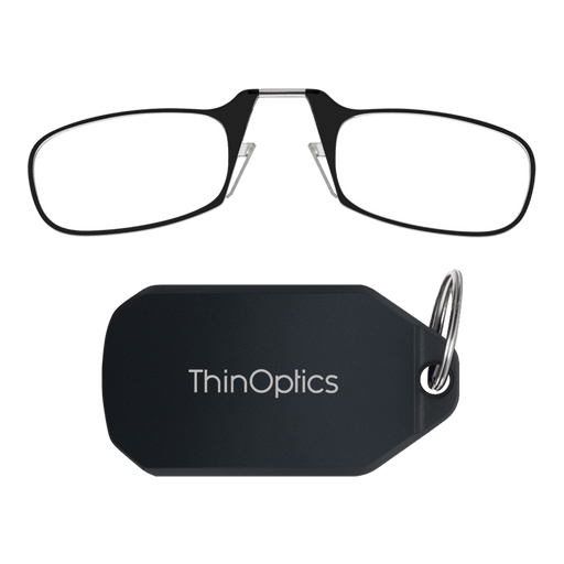 Sleek design meets multi-pack universal comfort. Our Black Readers adapt to you, offering a barely-there feel with robust durability. Paired with a black case and keychain case: minimalist design, thin frames, and compact for portability.