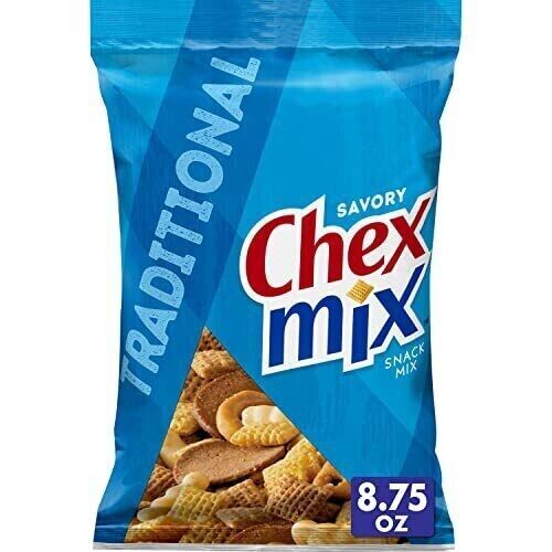 Chex Mix Traditional Snack Mix, Savory Family Size Bag, 8.75 oz (Pack of 5)