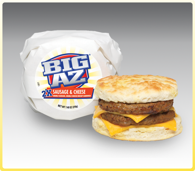 Big AZ 2X Sausage and Cheese Biscuit Sandwich 8 Count Wholesale