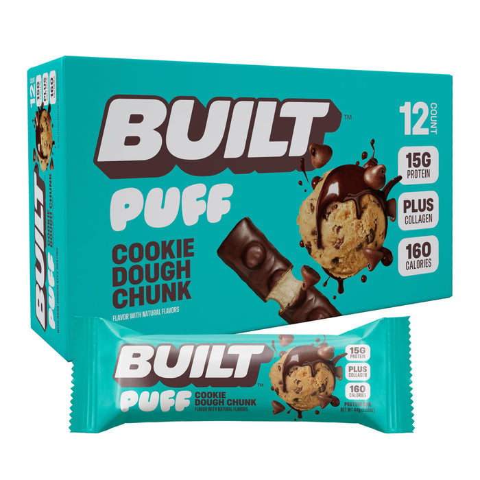Built Puff Cookie Dough Chunk Protein Bar 12ct