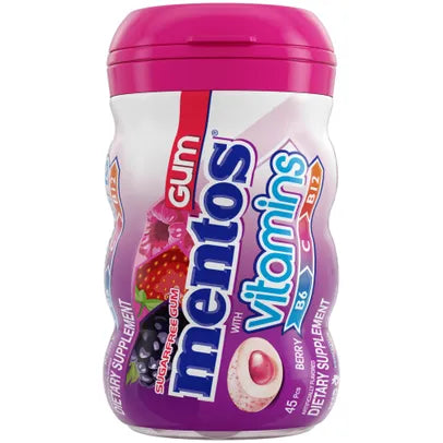 Mentos Gum Curvy Vitamin Berry 45 Pieces