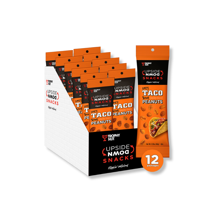 Trophy Nut Upside Down Taco Flavored Peanuts 2.25 oz (Pack of 12)