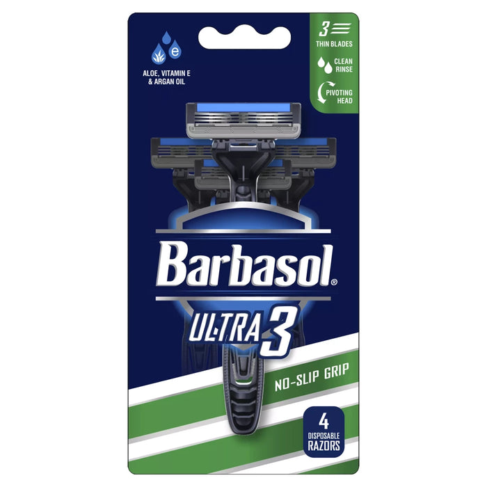 Barbasol Ultra 3 Premium Disposable Razors - 4 Count