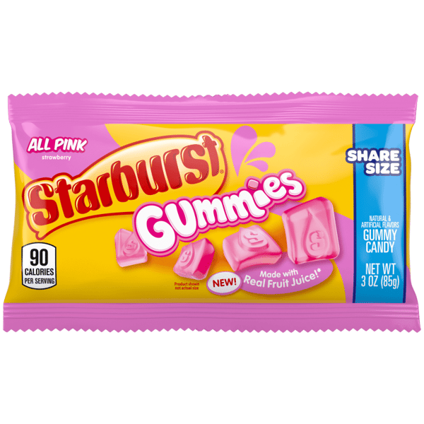 STARBURST All Pink Gummies Candy, Share Size, 3 oz 15 Count