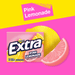Extra Pink Lemonade Sugar-Free Gum, 15-stick pack with lemon and pink lemonade graphics