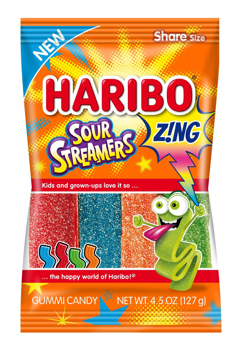 Haribo Gummi Candy, Sour Streamers, 4.5 Ounce