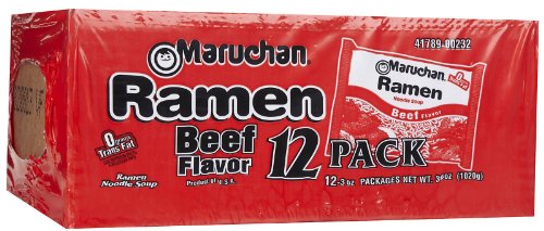 Maruchan Ramen Noodle Soup Beef Flavor, 3 oz Single