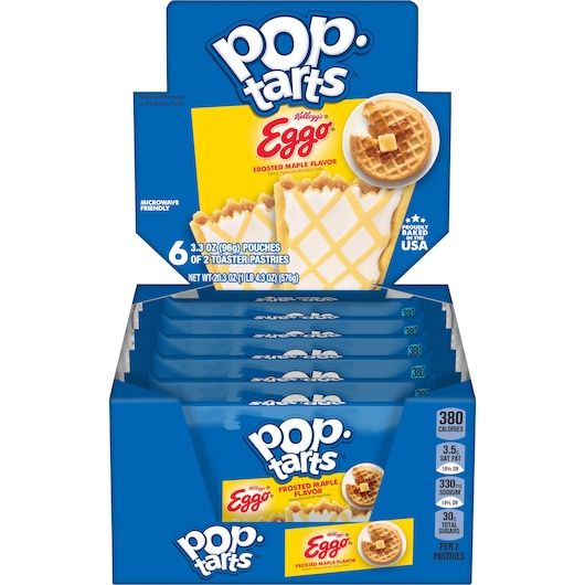 Pop-Tarts Eggo Toaster Pastries, Breakfast Foods, Baked in the USA, Frosted Maple Flavor, 6 Count