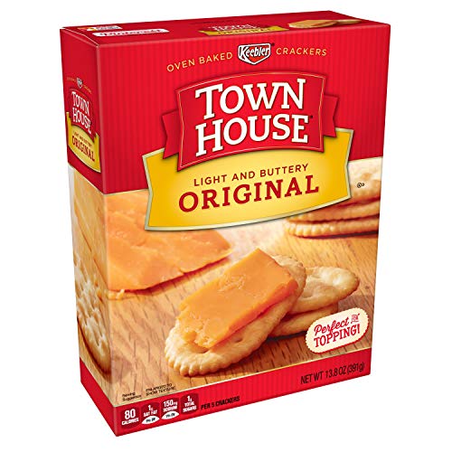 Keebler, Town House, Snack Crackers, Light and Buttery, Original, 13.8 oz Box