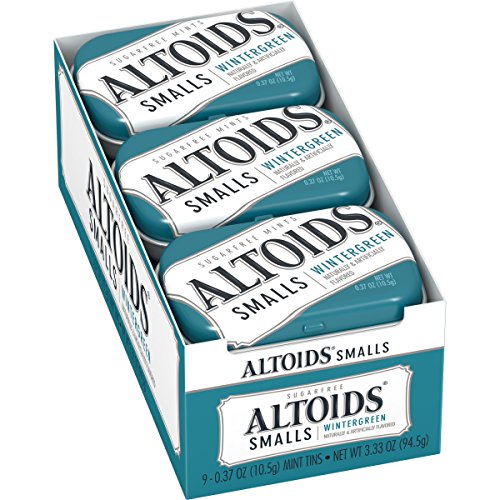 Altoids Smalls Wintergreen Sugarfree Mints, 0.37 Ounce (9 Packs)