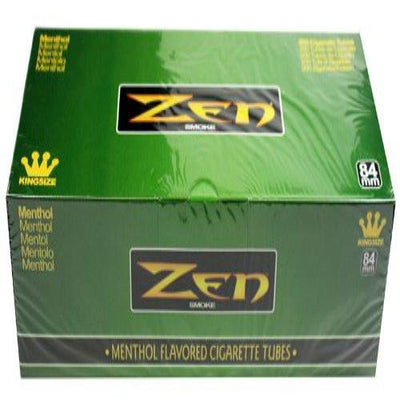 Zen King Size 84mm Menthol Flaored Cigarette Tubes 200 Count Per Box