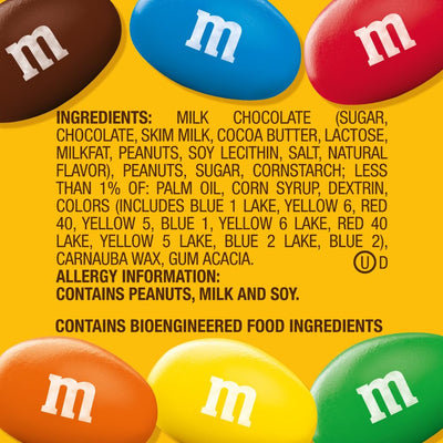 M&M'S Peanut Milk Chocolate Candy, Grab N Go, 5 oz Bag (Pack of 12)
