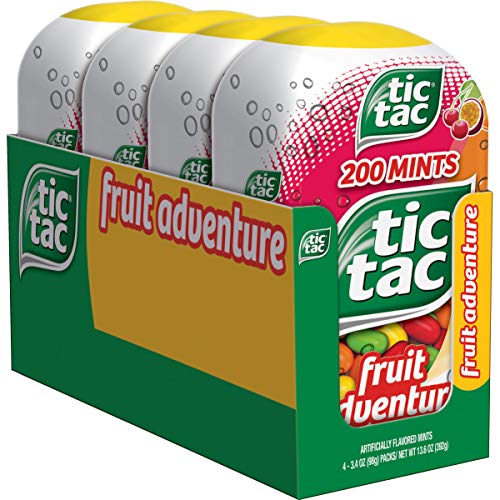 Tic Tac Fresh Breath Mints, Fruit Adventure, 3.4 oz Bottle Packs, 4 Count