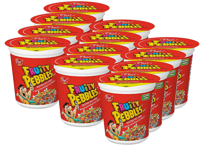 Post Fruity PEBBLES Breakfast Cereal To Go, Gluten Free, 2.0-Ounce