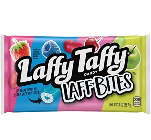 Laffy Taffy Laff Bites Candy, 2 Ounce Bags - 24 Count Display Box