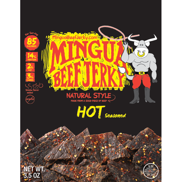 Mingua Jerky Hot 3.5 oz Single Bag