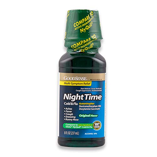 GoodSense Night Time Cold & Flu Liquid Syrup Relief, Original Flavor