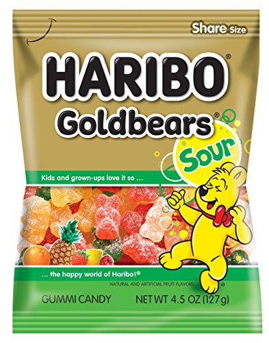 Haribo Goldbears Gummi Candy, Sour, 4.5 oz