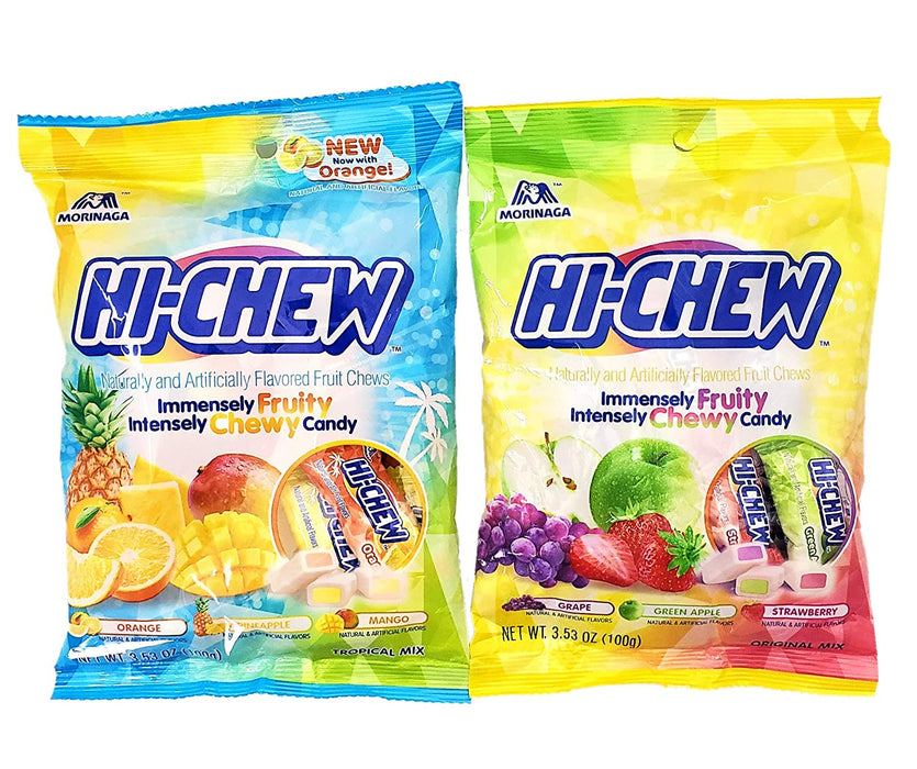 Morinaga Hi-Chew Assorted Combo Tropical and Original 3.5 oz [2-Bags]