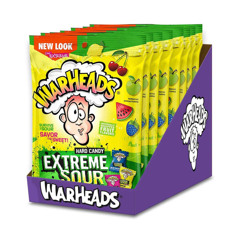 Warheads Extreme Sour Hard Candy Assorted Flaors 3.25 oz Bag