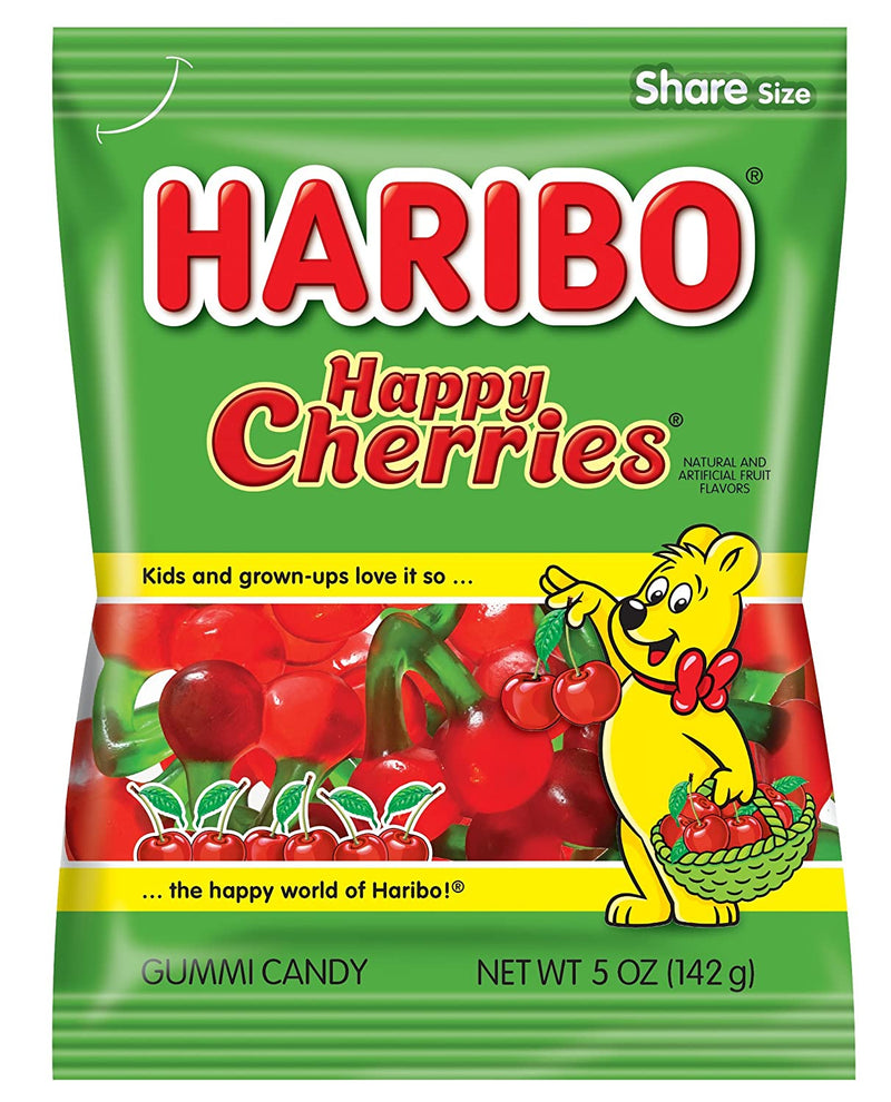 Haribo Gummi Candy, Happy Cherries, 5 Ounce