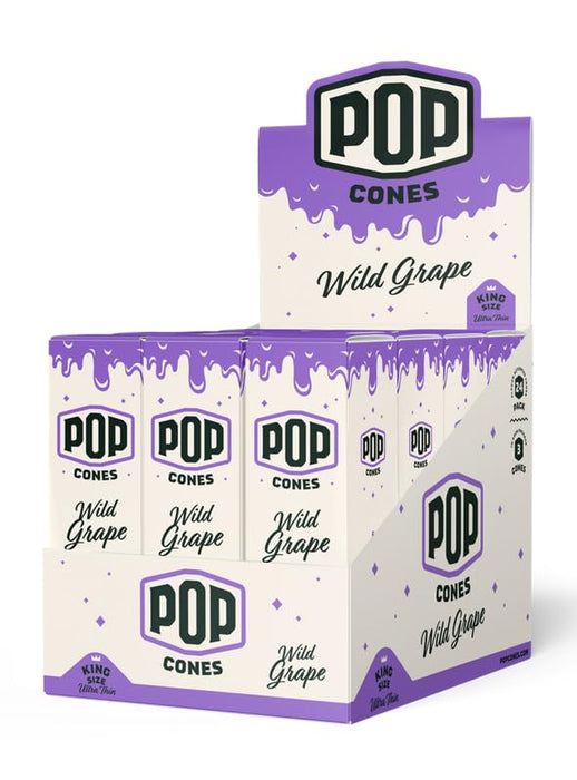 Pop Cones Pre Rolled Cones with a Flavor Burst Pop - Pop Inside A Tip Natural Unbleached & Ultra Thin Paper Available in King Size & 1 1/4 Paper