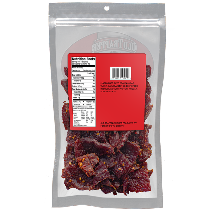 Old Trapper Hot & Spicy Beef Jerky 10oz Wholesale Bags
