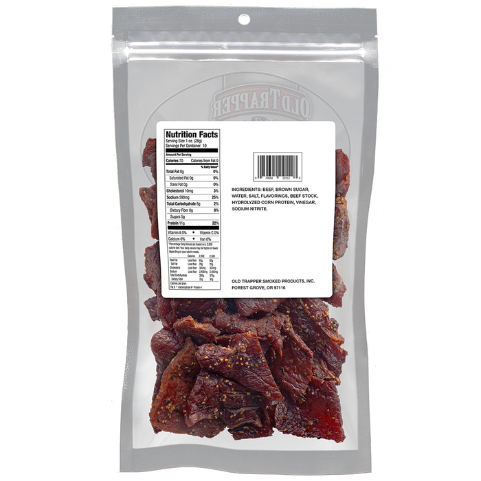 Old Trapper Peppered Beef Jerky 10 Ounce Bag Wholesale