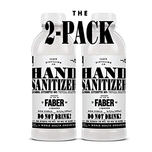 Faber Hand Sanitizer 16 oz Bottle 80 Percent Alcohol Based Hand Cleanser 2-Pack