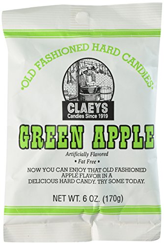 Claey's Old Fashioned Hard Candy 6 Ounce Bag, Green Apple Drops
