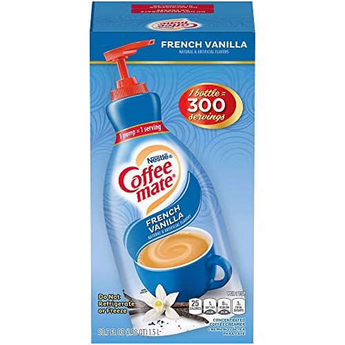 Nestle Coffee Mate Creamer French Vanilla Liquid Pump Bottle 50.7 oz (2-Pack)