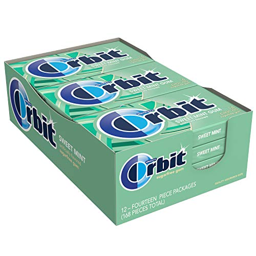 ORBIT Sweet Mint Sugar Free Chewing Gum, 14 pieces, (12 Pack)