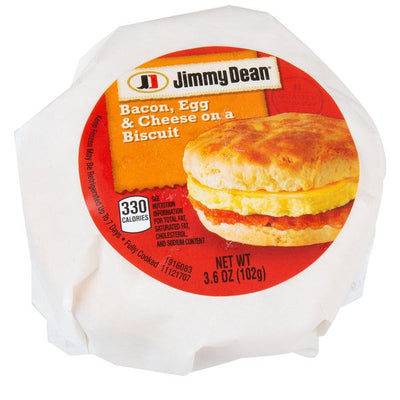 Jimmy Dean Bacon, Egg and Cheese Sandwich Biscuit, 3.6 Ounce [12-Pack]