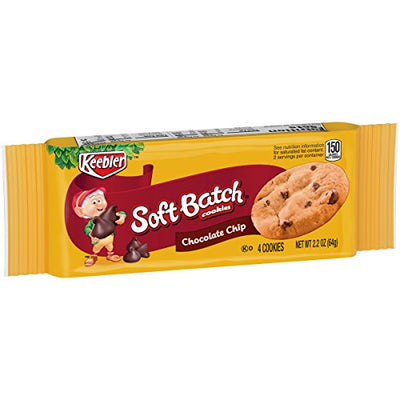 Keebler Soft Batch Cookies, Chocolate Chip, 2.2 oz Pouches (Pack of 12)