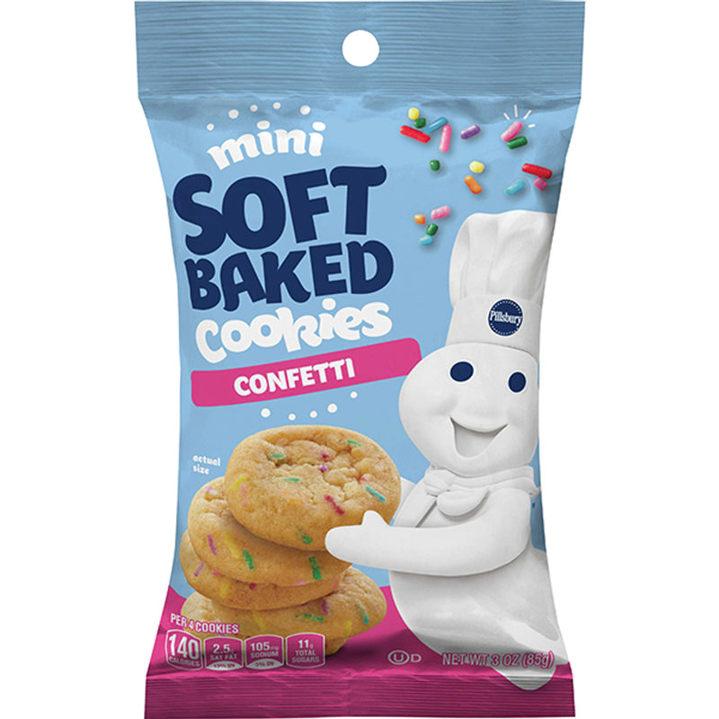Pillsbury Soft Baked Mini Cookies - Confetti 3 oz (Pack of 6)