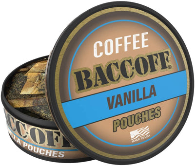 BaccOff, Premium Flavored Coffee Pouches, No Tobacco Dip, No Nicotine Smokeless Alternative Snuff, Vanilla