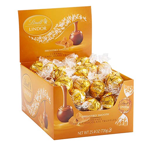 Lindt LINDOR Caramel Milk Chocolate Truffles, Milk Chocolate Candy with Smooth, Melting Truffle Center, 25.4 oz., 60 Count
