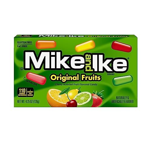 Mike and Ike Candy, Original Fruits, 4.25oz Theater Box, (Pack of 12)