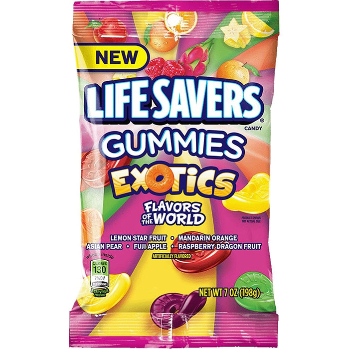 Life Savers Peg Bag Gummi Exotics 7-Ounce Single Wholesale Bag